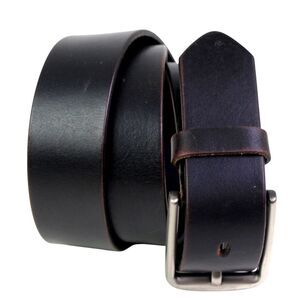 Bullko BLACK GENUINE LEATHER 1 3/8"Wd CASUAL DRESS MEN'S BELT Sz 32 (t71